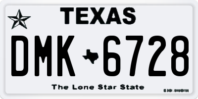 TX license plate DMK6728