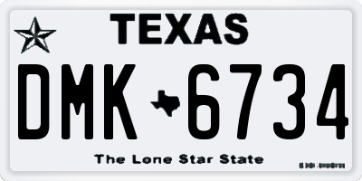 TX license plate DMK6734