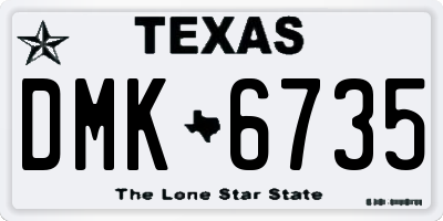 TX license plate DMK6735