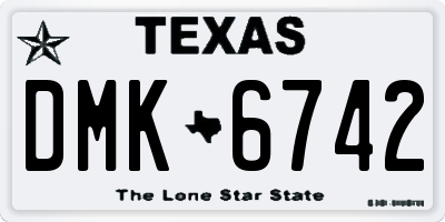 TX license plate DMK6742