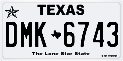 TX license plate DMK6743