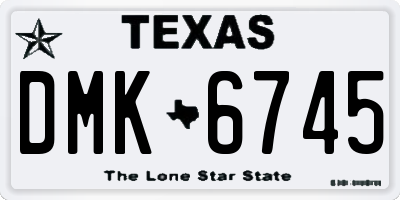 TX license plate DMK6745