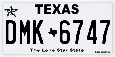 TX license plate DMK6747