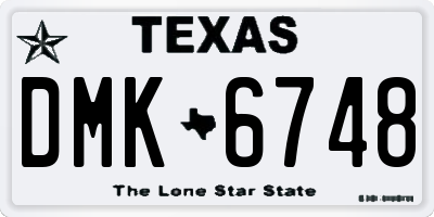 TX license plate DMK6748