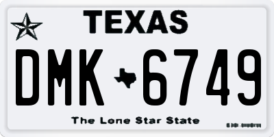 TX license plate DMK6749