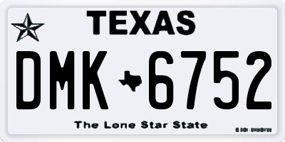 TX license plate DMK6752
