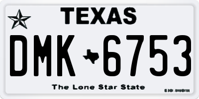 TX license plate DMK6753