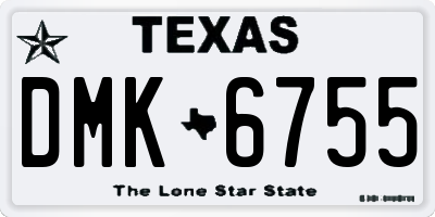 TX license plate DMK6755