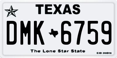 TX license plate DMK6759