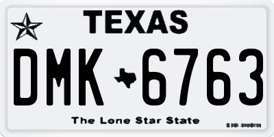 TX license plate DMK6763