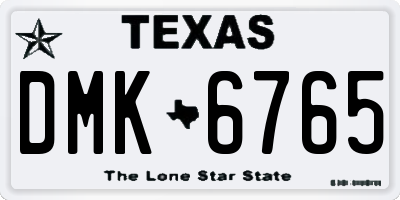TX license plate DMK6765