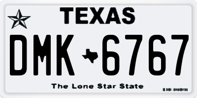 TX license plate DMK6767