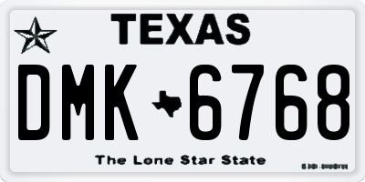 TX license plate DMK6768