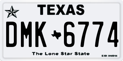 TX license plate DMK6774