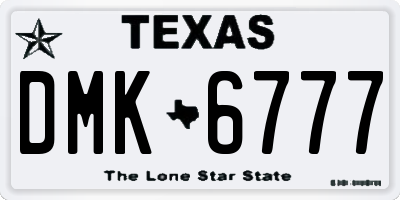 TX license plate DMK6777