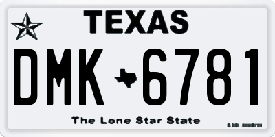 TX license plate DMK6781