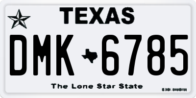 TX license plate DMK6785