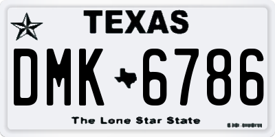 TX license plate DMK6786