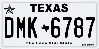 TX license plate DMK6787