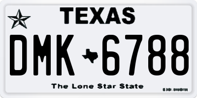 TX license plate DMK6788