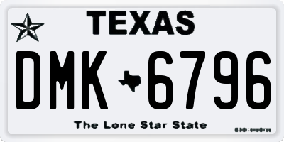 TX license plate DMK6796