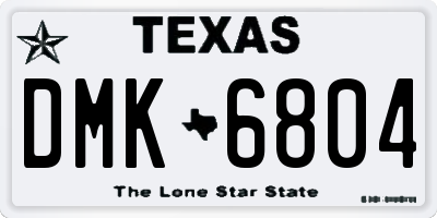TX license plate DMK6804