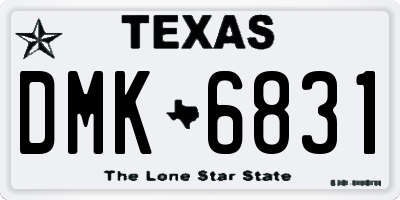 TX license plate DMK6831