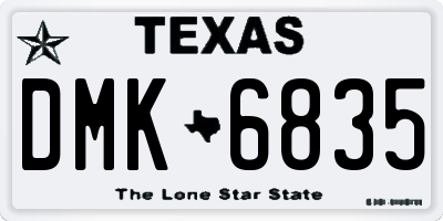 TX license plate DMK6835