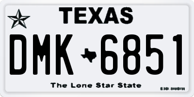 TX license plate DMK6851