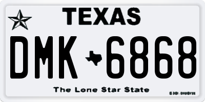 TX license plate DMK6868