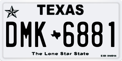 TX license plate DMK6881