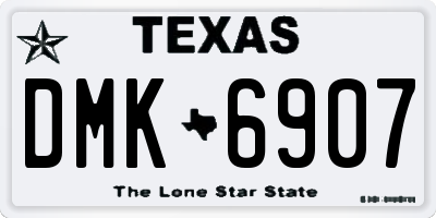 TX license plate DMK6907