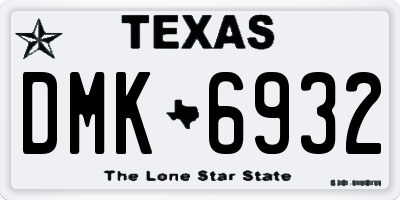 TX license plate DMK6932
