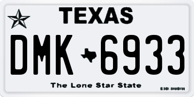 TX license plate DMK6933