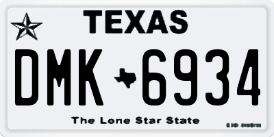 TX license plate DMK6934