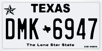 TX license plate DMK6947