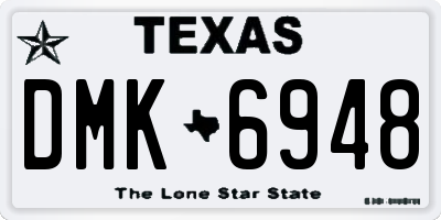 TX license plate DMK6948