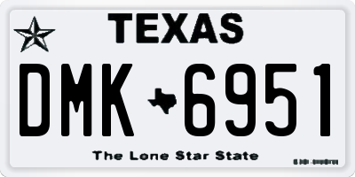 TX license plate DMK6951