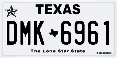 TX license plate DMK6961