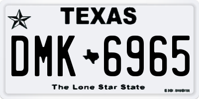 TX license plate DMK6965
