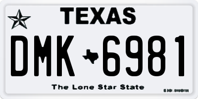 TX license plate DMK6981