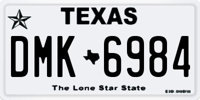 TX license plate DMK6984