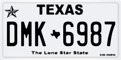 TX license plate DMK6987