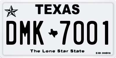 TX license plate DMK7001
