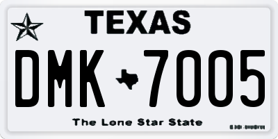 TX license plate DMK7005