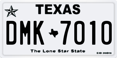 TX license plate DMK7010