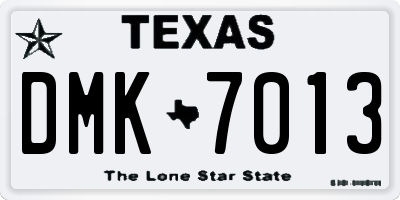 TX license plate DMK7013
