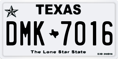 TX license plate DMK7016