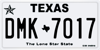 TX license plate DMK7017