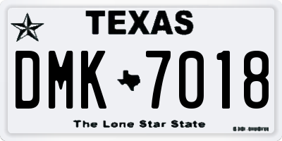 TX license plate DMK7018